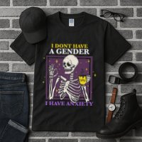 I DonT Have A Gender I Have Anxiety Nonbinary Enby Skeleton Tall T-Shirt
