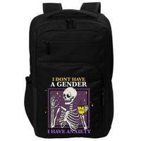 I DonT Have A Gender I Have Anxiety Nonbinary Enby Skeleton Impact Tech Backpack
