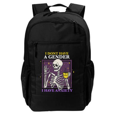 I DonT Have A Gender I Have Anxiety Nonbinary Enby Skeleton Backpack