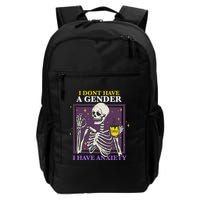 I DonT Have A Gender I Have Anxiety Nonbinary Enby Skeleton Backpack