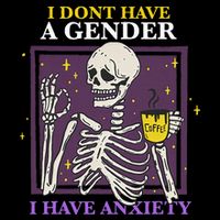 I DonT Have A Gender I Have Anxiety Nonbinary Enby Skeleton 7-Panel Snapback Hat