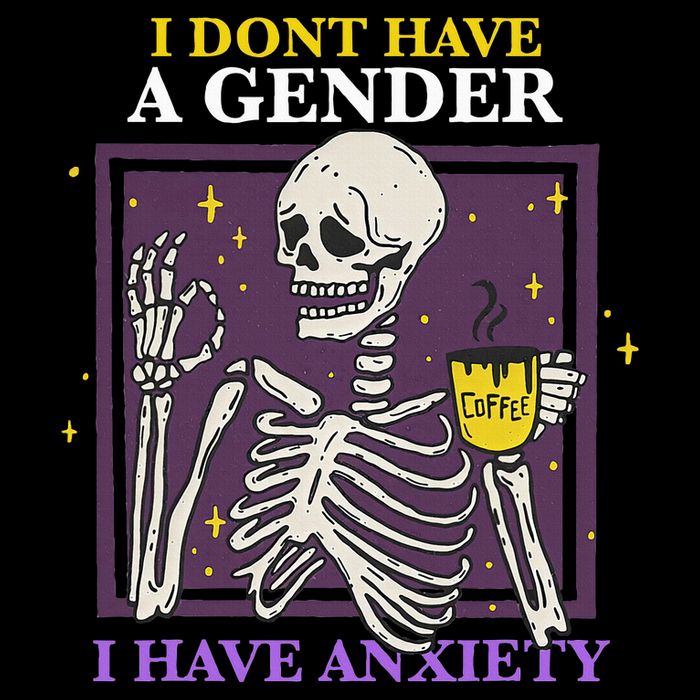 I DonT Have A Gender I Have Anxiety Nonbinary Enby Skeleton 7-Panel Snapback Hat