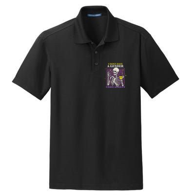 I DonT Have A Gender I Have Anxiety Nonbinary Enby Skeleton Dry Zone Grid Polo
