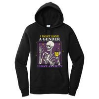 I DonT Have A Gender I Have Anxiety Nonbinary Enby Skeleton Women's Pullover Hoodie