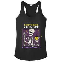 I DonT Have A Gender I Have Anxiety Nonbinary Enby Skeleton Ladies PosiCharge Competitor Racerback Tank