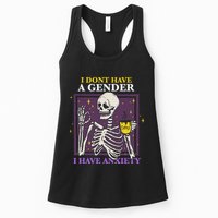 I DonT Have A Gender I Have Anxiety Nonbinary Enby Skeleton Womens Tank Top