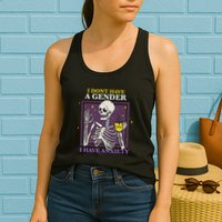 I DonT Have A Gender I Have Anxiety Nonbinary Enby Skeleton Womens Tank Top