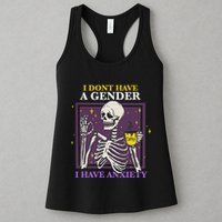 I DonT Have A Gender I Have Anxiety Nonbinary Enby Skeleton Womens Tank Top