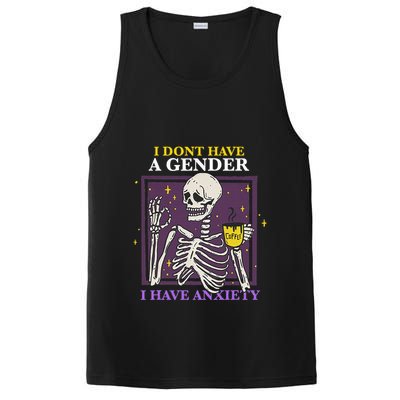 I DonT Have A Gender I Have Anxiety Nonbinary Enby Skeleton PosiCharge Competitor Tank