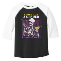 I DonT Have A Gender I Have Anxiety Nonbinary Enby Skeleton Toddler Fine Jersey T-Shirt