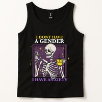 I DonT Have A Gender I Have Anxiety Nonbinary Enby Skeleton Tank Top