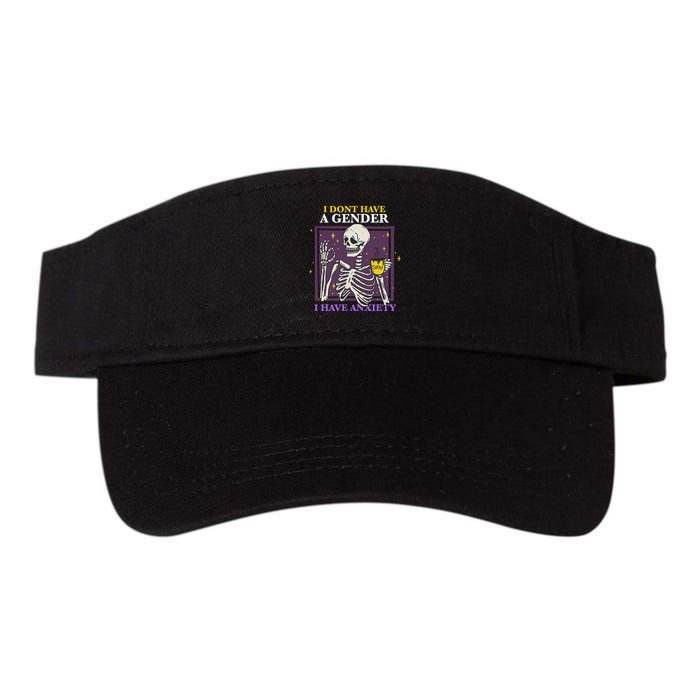 I DonT Have A Gender I Have Anxiety Nonbinary Enby Skeleton Visor