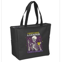 I DonT Have A Gender I Have Anxiety Nonbinary Enby Skeleton Zip Tote Bag
