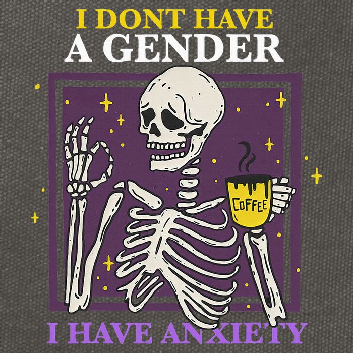 I DonT Have A Gender I Have Anxiety Nonbinary Enby Skeleton Cotton Canvas Backpack