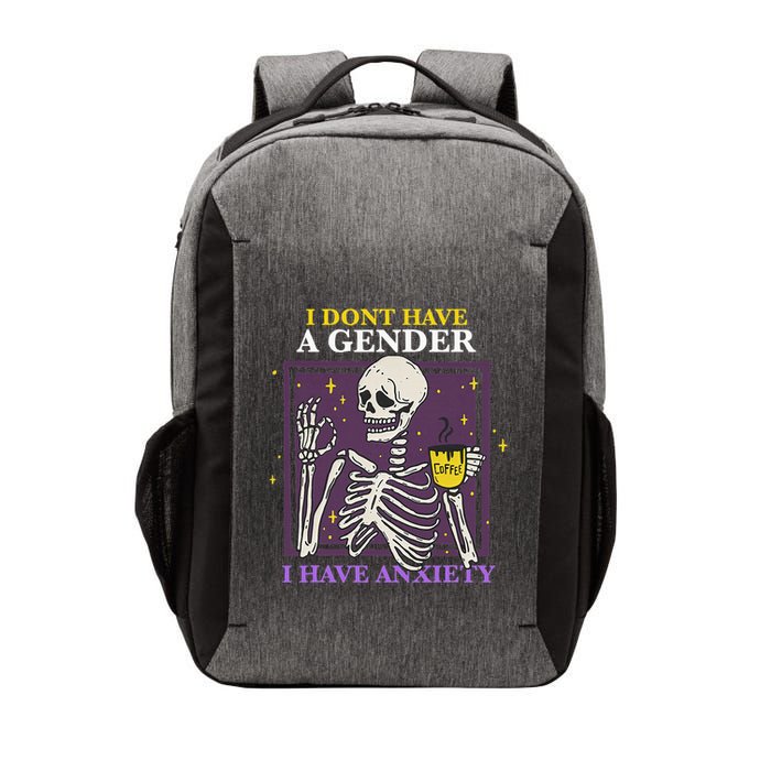 I DonT Have A Gender I Have Anxiety Nonbinary Enby Skeleton Vector Backpack