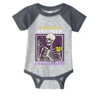 I DonT Have A Gender I Have Anxiety Nonbinary Enby Skeleton Infant Baby Jersey Bodysuit