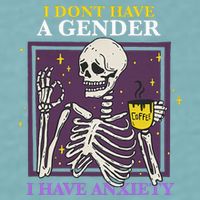 I DonT Have A Gender I Have Anxiety Nonbinary Enby Skeleton Sueded Cloud Jersey T-Shirt