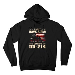 I DonT Have A Phd I Earned A Dd214 Retro Flag Usa Hoodie