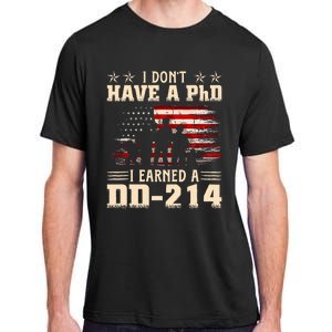 I DonT Have A Phd I Earned A Dd214 Retro Flag Usa Adult ChromaSoft Performance T-Shirt