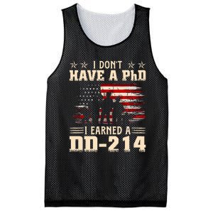 I DonT Have A Phd I Earned A Dd214 Retro Flag Usa Mesh Reversible Basketball Jersey Tank