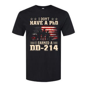 I DonT Have A Phd I Earned A Dd214 Retro Flag Usa Softstyle CVC T-Shirt