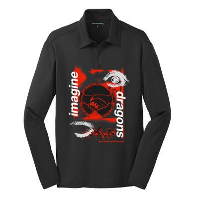 I.M.A.G.I.N.E D.R.A.G.O.N.S Handshake Black Silk Touch Performance Long Sleeve Polo