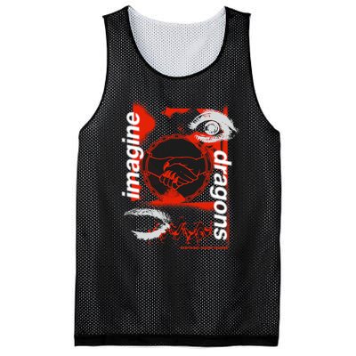 I.M.A.G.I.N.E D.R.A.G.O.N.S Handshake Black Mesh Reversible Basketball Jersey Tank