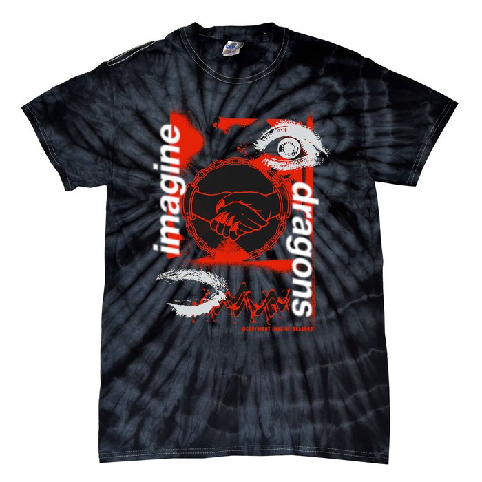 I.M.A.G.I.N.E D.R.A.G.O.N.S Handshake Black Tie-Dye T-Shirt