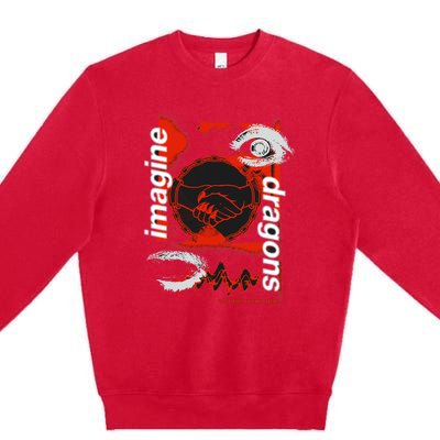 I.M.A.G.I.N.E D.R.A.G.O.N.S Handshake Black Premium Crewneck Sweatshirt