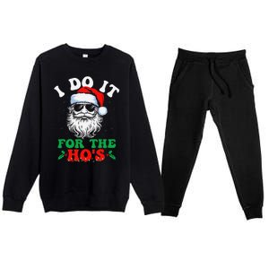 I Do It For The Hos Christmas Funny Santa Claus Xmas Holiday Premium Crewneck Sweatsuit Set