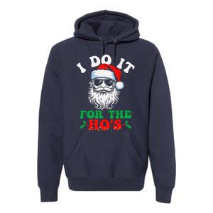 I Do It For The Hos Christmas Funny Santa Claus Xmas Holiday Premium Hoodie