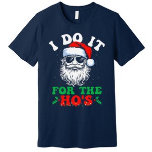 I Do It For The Hos Christmas Funny Santa Claus Xmas Holiday Premium T-Shirt