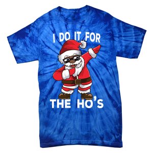 I Do It For The Hos African American Christmas Dabbing Santa Gift Tie-Dye T-Shirt