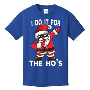 I Do It For The Hos African American Christmas Dabbing Santa Gift Kids T-Shirt