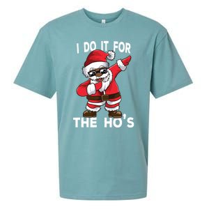 I Do It For The Hos African American Christmas Dabbing Santa Gift Sueded Cloud Jersey T-Shirt