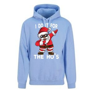 I Do It For The Hos African American Christmas Dabbing Santa Gift Unisex Surf Hoodie