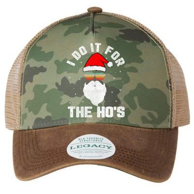 I Do It For The HoS Santa Face Retro Sunglasses Christmas Gift Legacy Tie Dye Trucker Hat