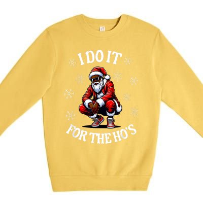 I Do It For The Hos African American Christmas Afro Santa Premium Crewneck Sweatshirt