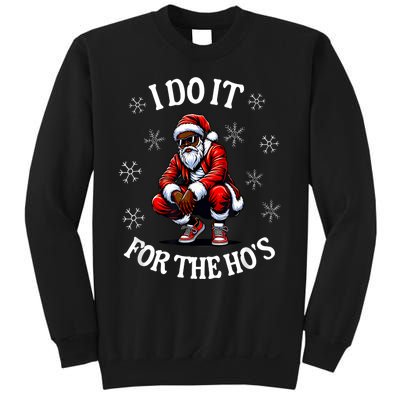 I Do It For The Hos African American Christmas Afro Santa Sweatshirt