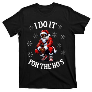 I Do It For The Hos African American Christmas Afro Santa T-Shirt