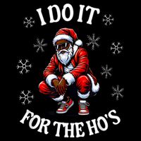 I Do It For The Hos African American Christmas Afro Santa Sustainable Bucket Hat