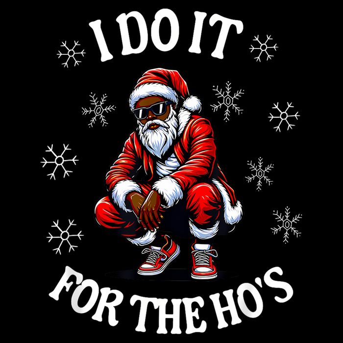 I Do It For The Hos African American Christmas Afro Santa Sustainable Bucket Hat