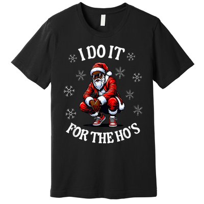 I Do It For The Hos African American Christmas Afro Santa Premium T-Shirt