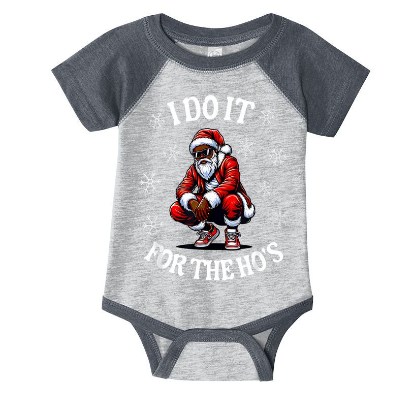 I Do It For The Hos African American Christmas Afro Santa Infant Baby Jersey Bodysuit