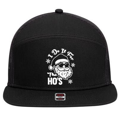 I Do It For The Hos Funny Christmas Pajama Family Xmas 7 Panel Mesh Trucker Snapback Hat