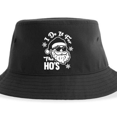 I Do It For The Hos Funny Christmas Pajama Family Xmas Sustainable Bucket Hat