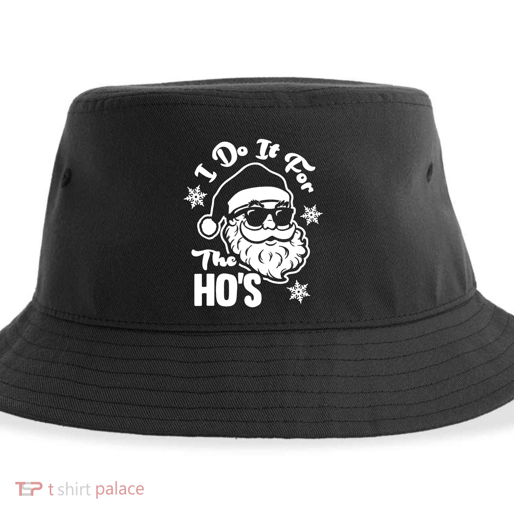 I Do It For The Hos Funny Christmas Pajama Family Xmas Sustainable Bucket Hat