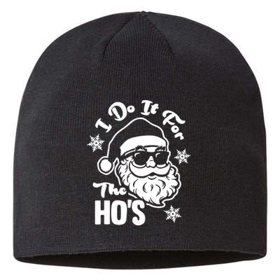 I Do It For The Hos Funny Christmas Pajama Family Xmas Sustainable Beanie