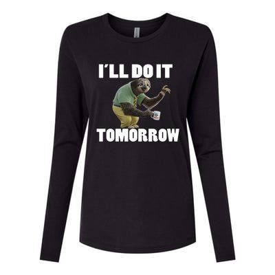 I´ll Do It Tomorrow Sloth Lover Sloths Animal Womens Cotton Relaxed Long Sleeve T-Shirt