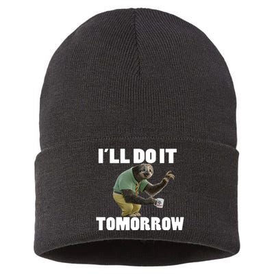 I´ll Do It Tomorrow Sloth Lover Sloths Animal Sustainable Knit Beanie